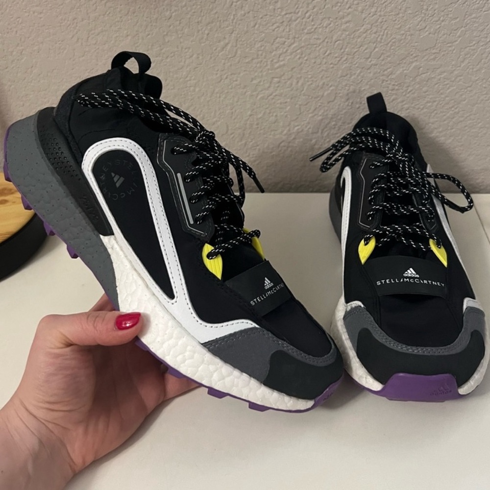 Adidas by Stella McCartney | Boost 2.0 Sneakers Black Purple & White 7 and 9 - Picture 9 of 11